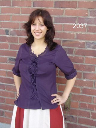 Blusa de manga corta con cordones "Valeria" 2037
