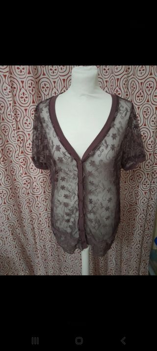 Maglia trasparente in pizzo vintage