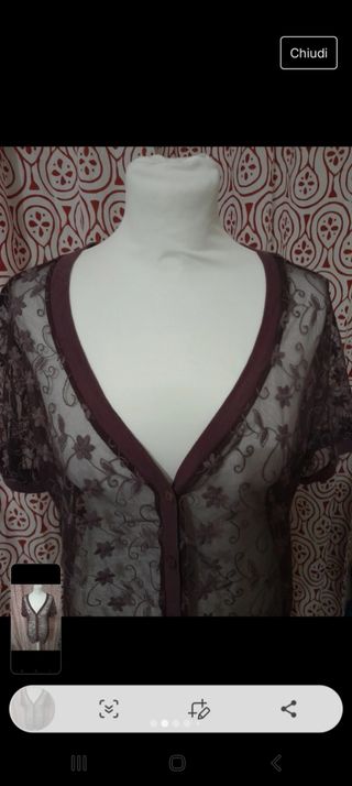Maglia trasparente in pizzo vintage