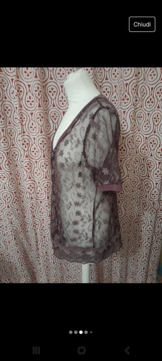 Maglia trasparente in pizzo vintage