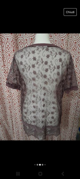 Maglia trasparente in pizzo vintage