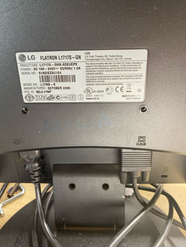 Monitor lg flatron L1717S 17 pulgadas