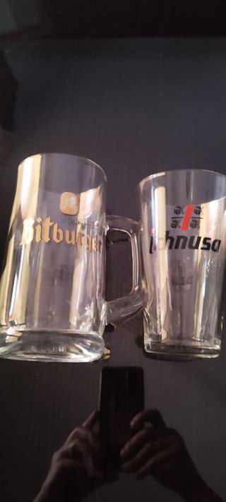 2 bicchieri Bitburger e Ichnusa vintage