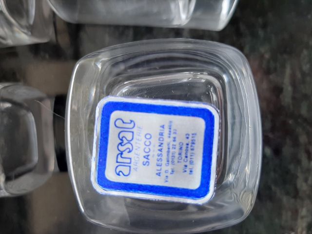 Bicchieri grappa con decorazione argento