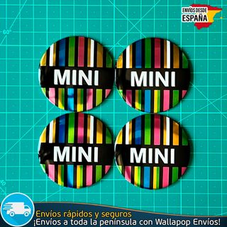 X4 Emblemas Mini Cooper 56mm Multicolor Tapacubos