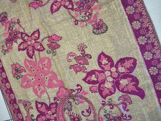 Sciarpa 100% Pashmina oro e fucsia