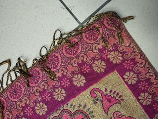 Sciarpa 100% Pashmina oro e fucsia