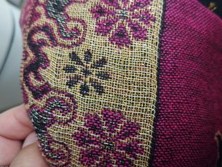 Sciarpa 100% Pashmina oro e fucsia