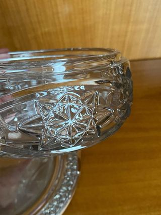 Bombonera de cristal y alpaca vintage