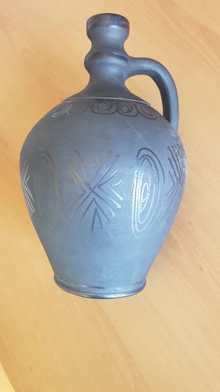 CANTARO JARRA JARRON CERAMICA NEGRA RUMANIA