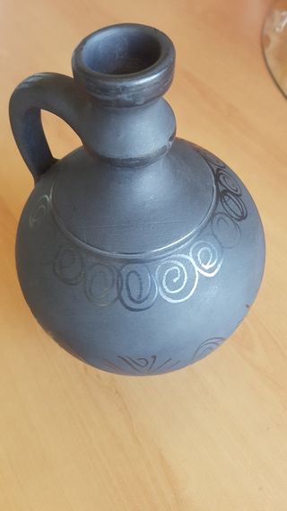 CANTARO JARRA JARRON CERAMICA NEGRA RUMANIA