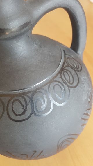 CANTARO JARRA JARRON CERAMICA NEGRA RUMANIA