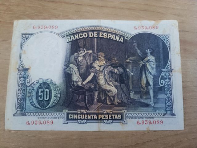 50 pesetas 1931 sello saludo Franco
