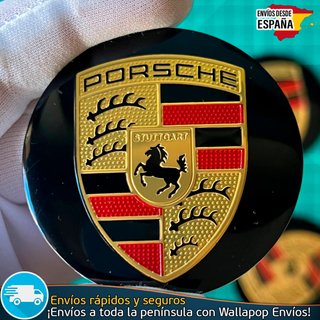 X4 Emblemas Porsche 56mm Pegatinas Tapacubos Bujes