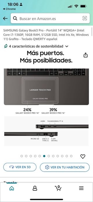 Portatil Samsumg Galaxy Book3 Pro