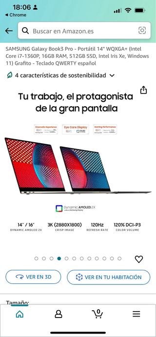 Portatil Samsumg Galaxy Book3 Pro