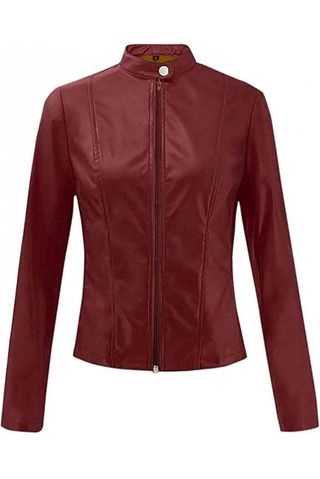 Chaqueta imitación cuero para mujer slim