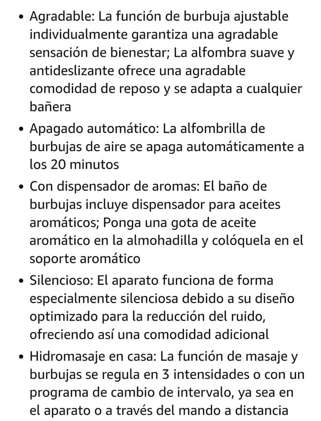 Masajeador burbujas de aire