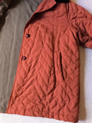 ABRIGO CHAQUETÓN MUJER TEJA FORRADO TELA T-50