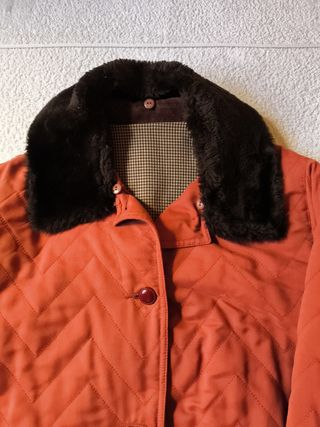 ABRIGO CHAQUETÓN MUJER TEJA FORRADO TELA T-50
