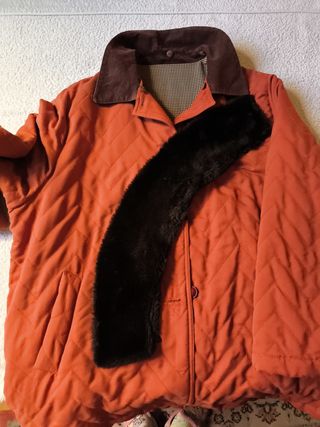 ABRIGO CHAQUETÓN MUJER TEJA FORRADO TELA T-50