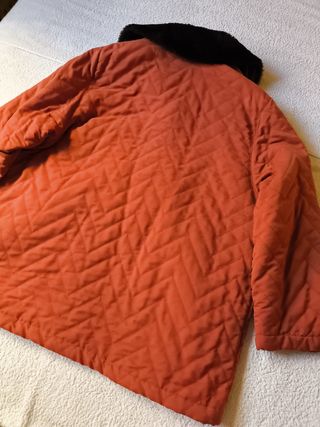 ABRIGO CHAQUETÓN MUJER TEJA FORRADO TELA T-50
