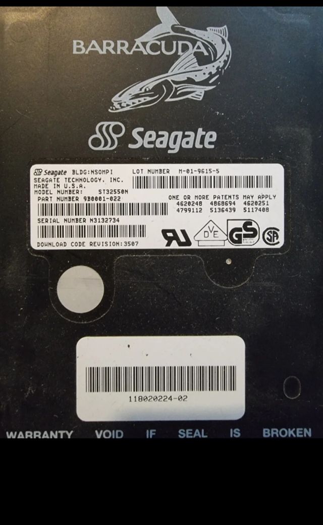 Disco duro SCSI Seagate Barracuda 2.1 gb