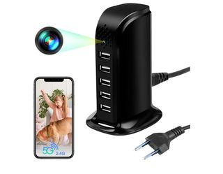 Cargador múltiple con cámara espía