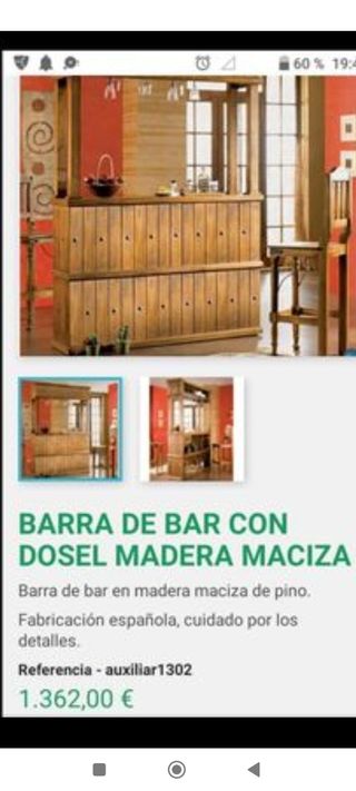 Barra de bar rustica