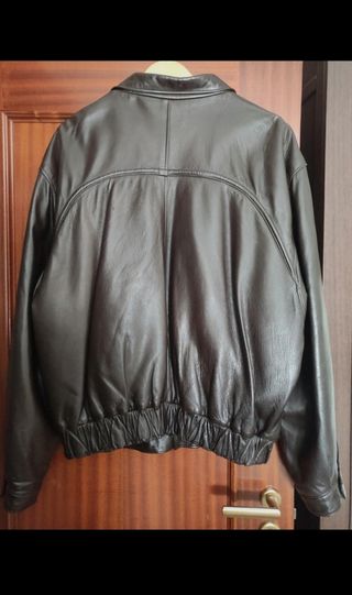 Cazadora hombre de piel marrón 