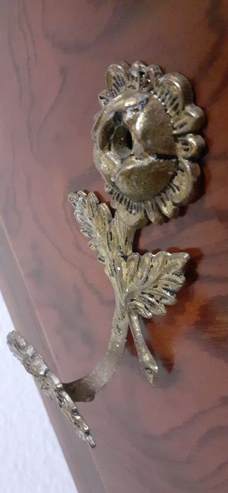 Bronce percha antigua inglesa. Perchero antiguo.