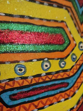 Quadro arilico su tela con glitter pezzo unico