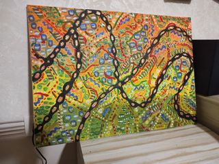 Quadro acrilico grande su tela fatto a mano pezzo