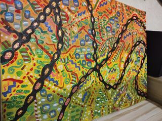 Quadro acrilico grande su tela fatto a mano pezzo