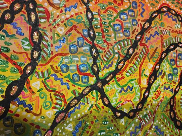 Quadro acrilico grande su tela fatto a mano pezzo