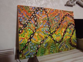 Quadro acrilico grande su tela fatto a mano pezzo