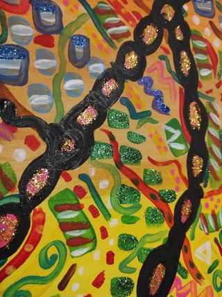 Quadro acrilico grande su tela fatto a mano pezzo