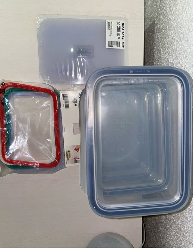 Set de 3 tuppers de cristal y accesorios