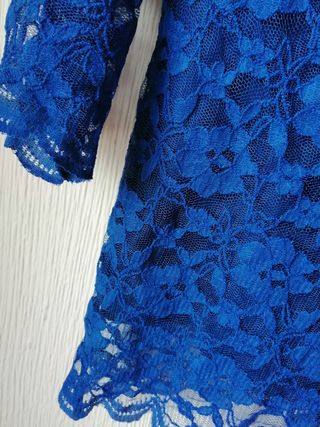Camisa de encaje azu