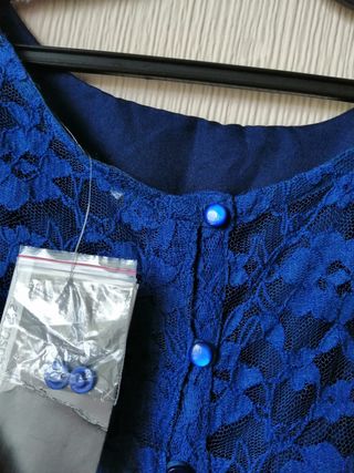 Camisa de encaje azu