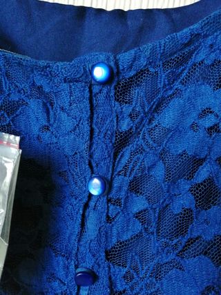 Camisa de encaje azu