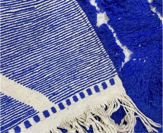 Tappeto berbero blu Mrirt in lana