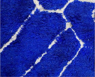 Tappeto berbero blu Mrirt in lana