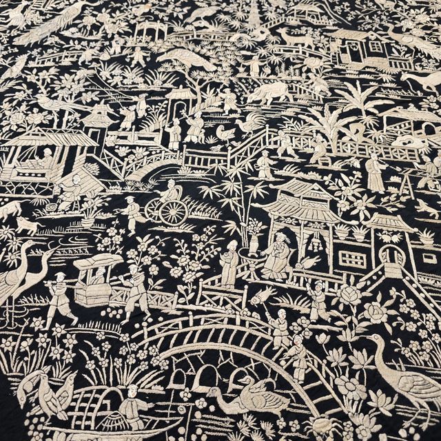 Mantón de Manila antiguo cantones