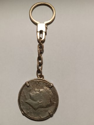 Llavero collar plata moneda plata 1968 1/2 dollar