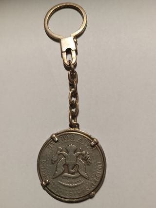 Llavero collar plata moneda plata 1968 1/2 dollar