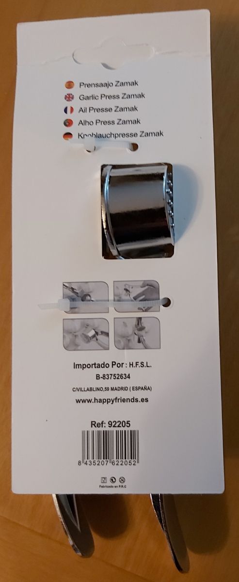 Prensador de acero inoxidable ajos y jengibre