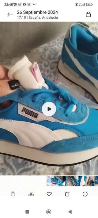 Zapatillas puma azul edición retro
