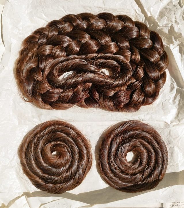 Moños pelo natural. Fallera adulta.