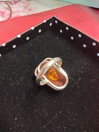 Anillo plata y ámbar 